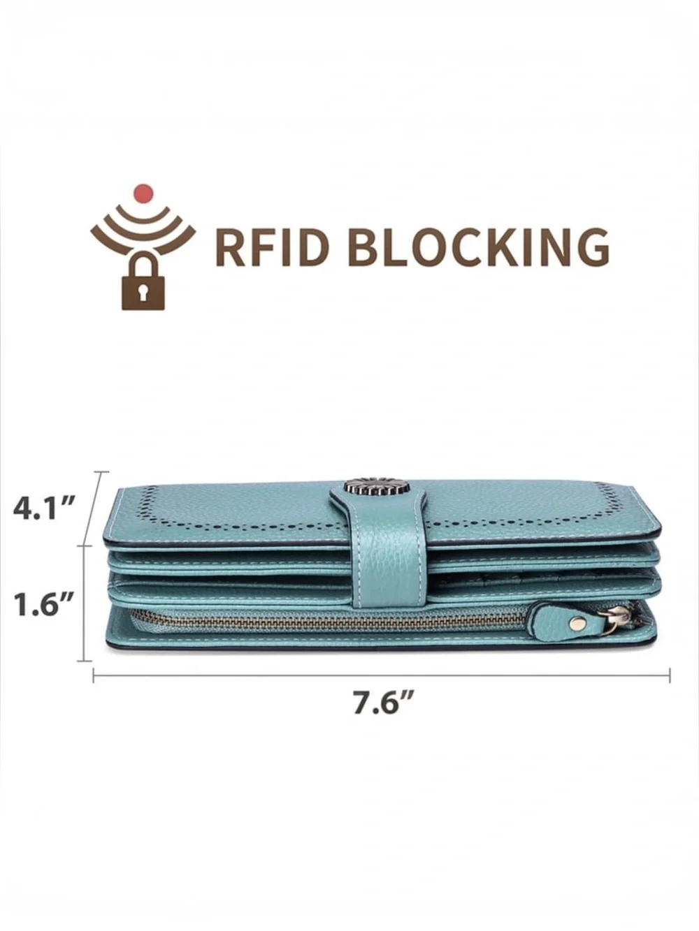 NEW 6981 Wallet Leather Large Capacity Wristlet Clutch Purse Credit Card Holder
